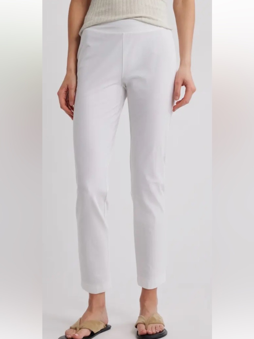 **SOLD** NWT Eileen Fisher Organic Cotton Twill Ankle Pants in White Petite Med